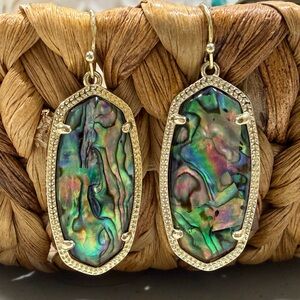 Kendra Scott Gold-Framed Abalone Drop Earrings